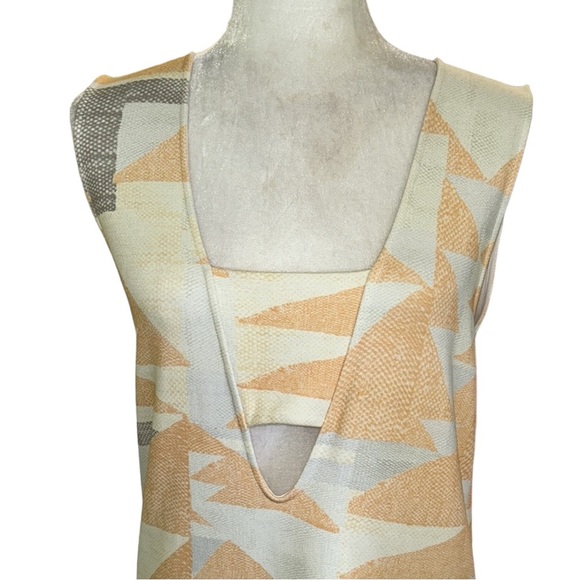 NWOT Mara Hoffman Cream Knit Cutout Mini Shift Dress in Loom Peach Pastel - L - Picture 5 of 14